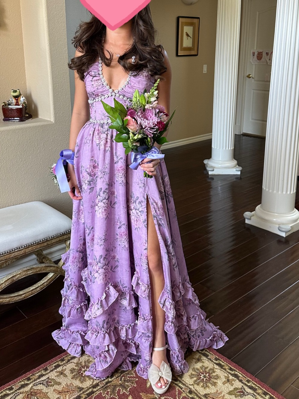 V. Chapman The Scarlette Dress in Lilac Tapestry Rose